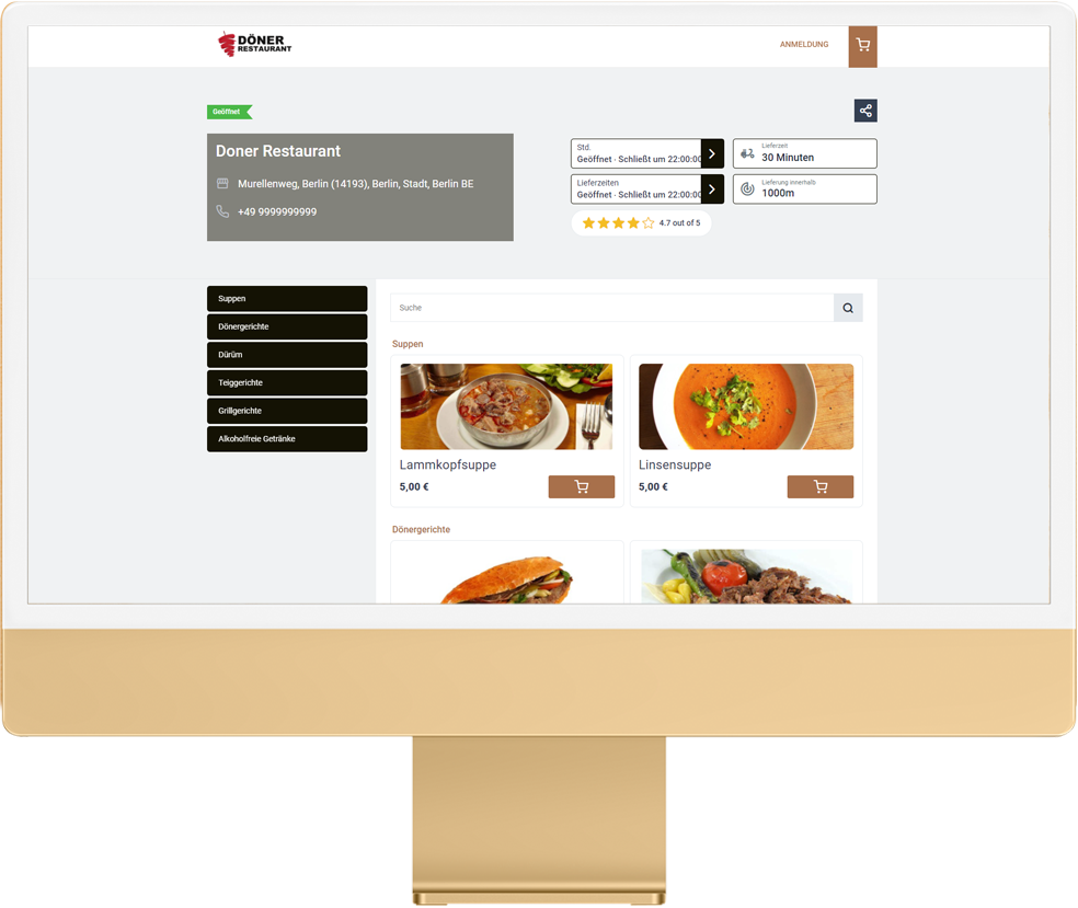 Brown döner theme — web
