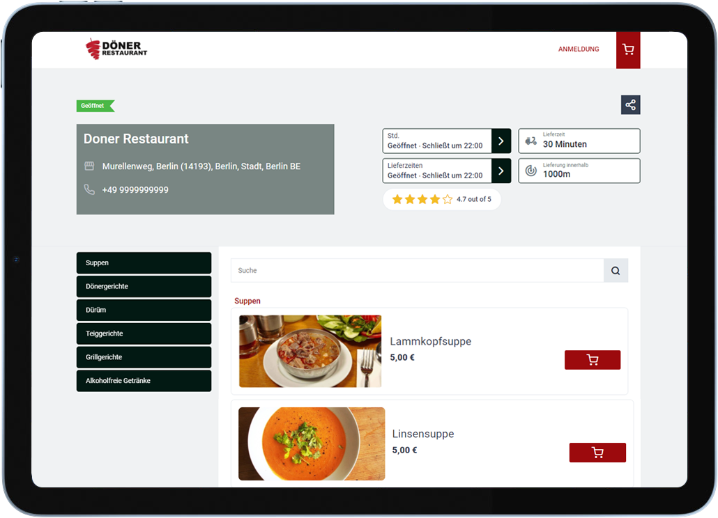 Döner theme — tablet
