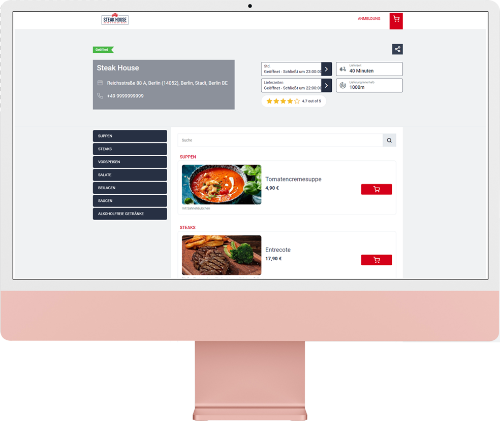 Red steak theme — web